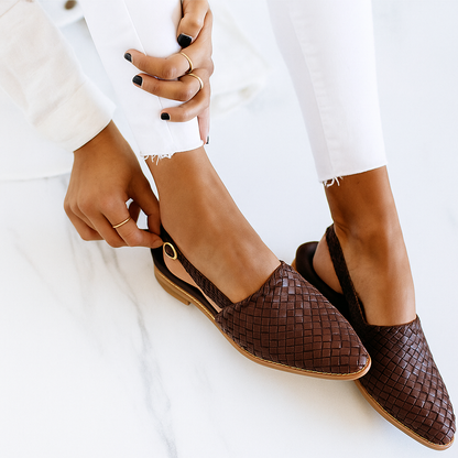 Womens Sandals Woven Flat Sole