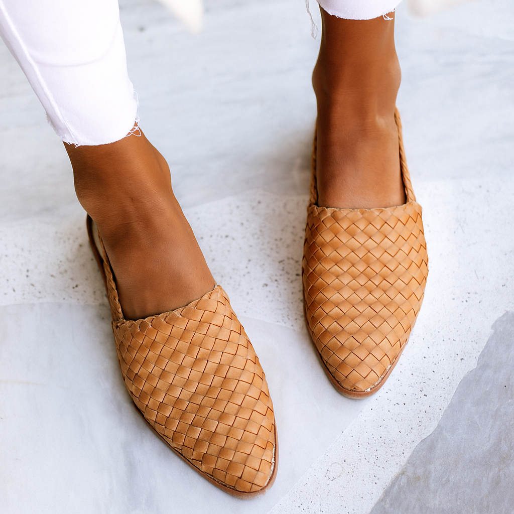 Womens Sandals Woven Flat Sole