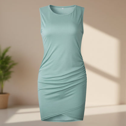 Womens Summer Dress Casual Ruched Bodycon Dress Summer