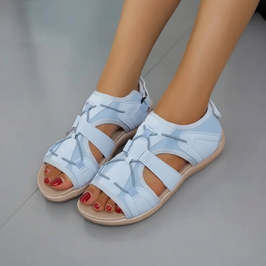 Damen Sandalen Klettverschluss Komfortsohle