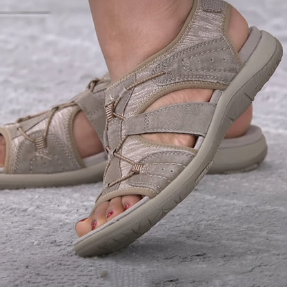 Damen Sandalen Klettverschluss Komfortsohle