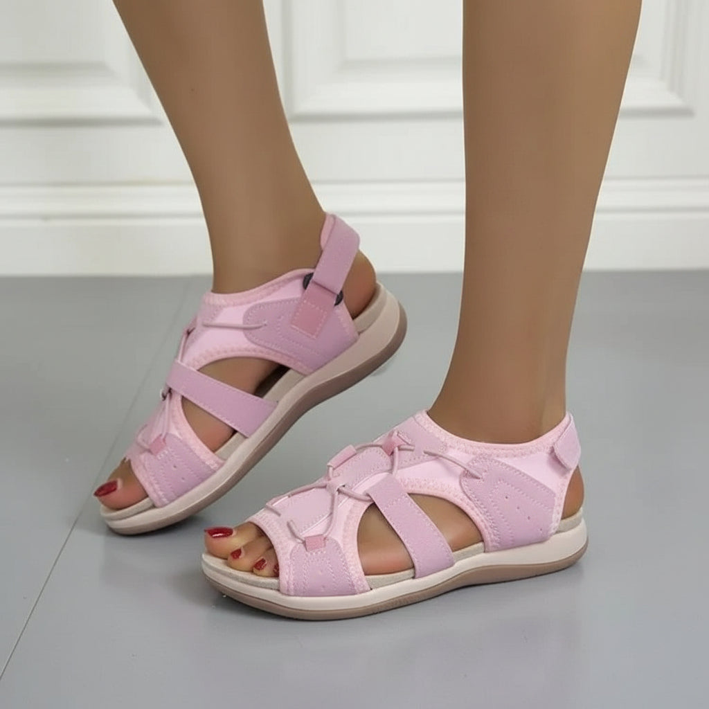 Damen Sandalen Klettverschluss Komfortsohle