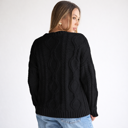 Pull oversize femme en grosse maille manches longues chaud hiver