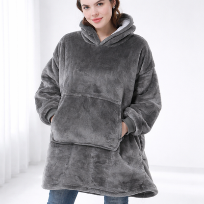 Damen Kuschel Hoodie Decke Oversize Warm Lang Alltag