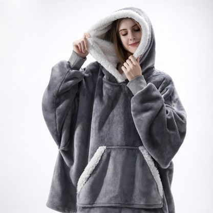 Damen Kuschel Hoodie Decke Oversize Warm Lang Alltag