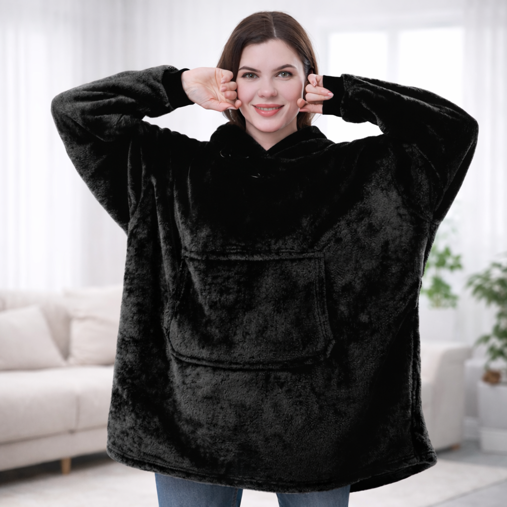 Damen Kuschel Hoodie Decke Oversize Warm Lang Alltag