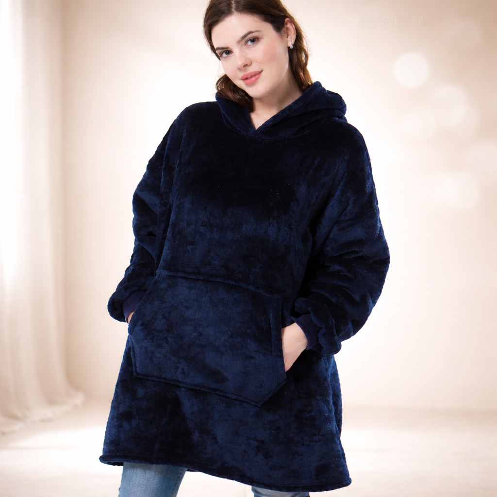 Damen Kuschel Hoodie Decke Oversize Warm Lang Alltag