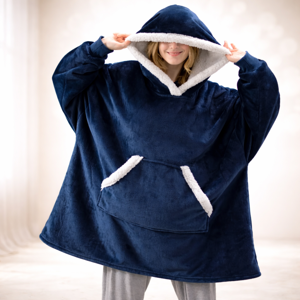 Damen Kuschel Hoodie Decke Oversize Warm Lang Alltag