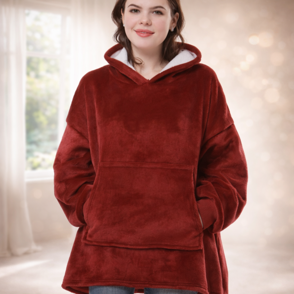 Damen Kuschel Hoodie Decke Oversize Warm Lang Alltag