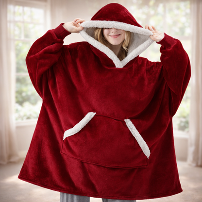 Damen Kuschel Hoodie Decke Oversize Warm Lang Alltag