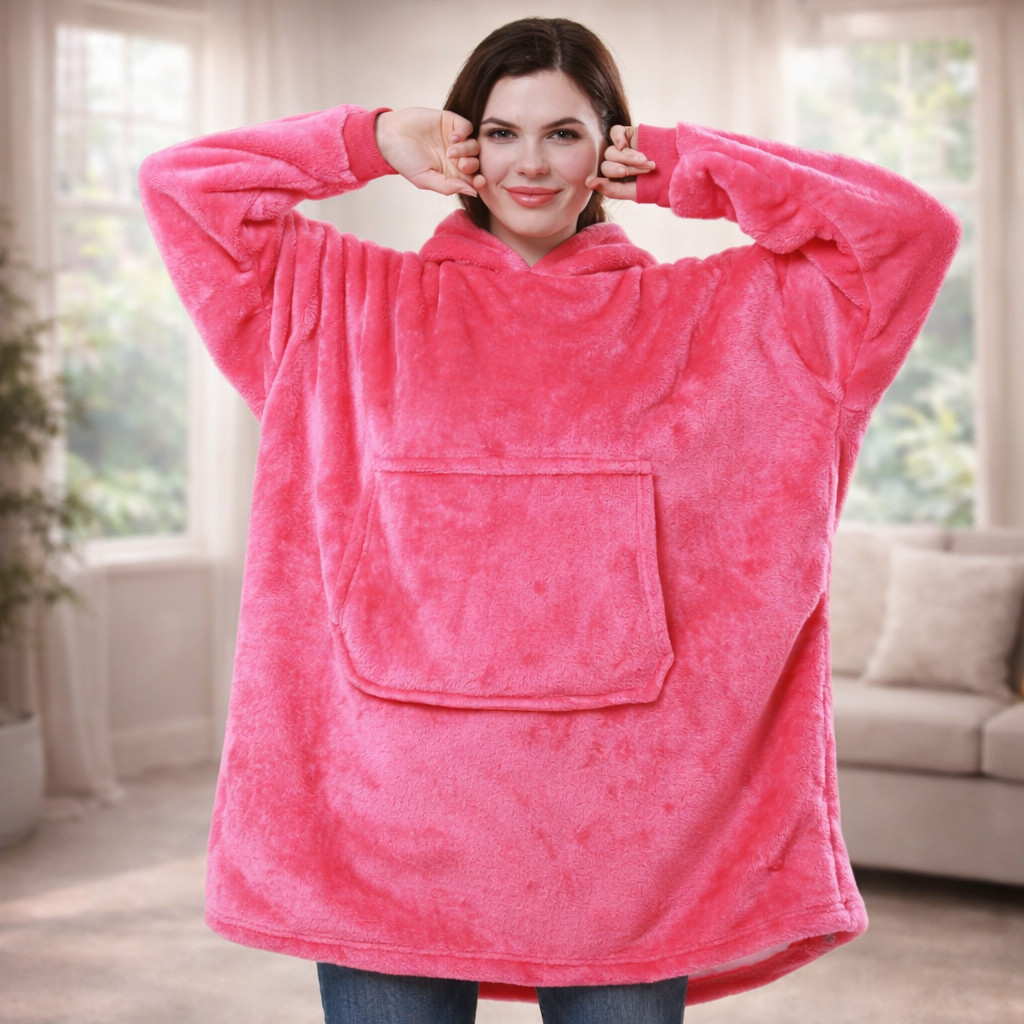 Damen Kuschel Hoodie Decke Oversize Warm Lang Alltag