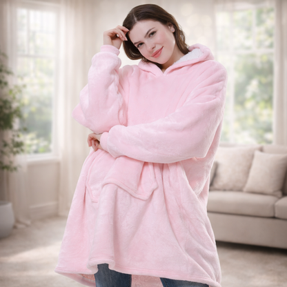Damen Kuschel Hoodie Decke Oversize Warm Lang Alltag