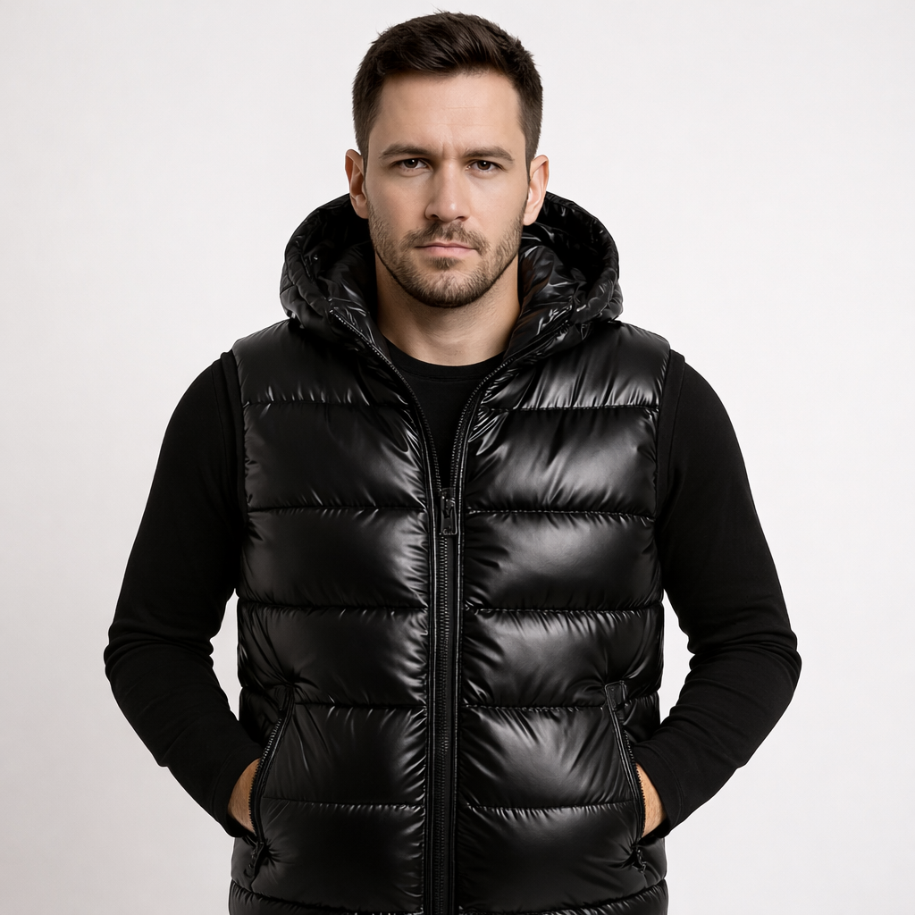 Gilet à capuche matelassé homme chaud doublé