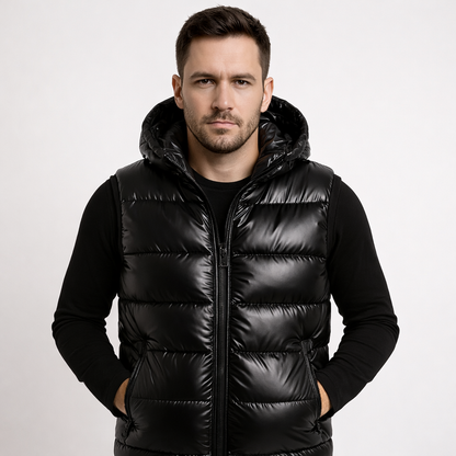 Gilet à capuche matelassé homme chaud doublé