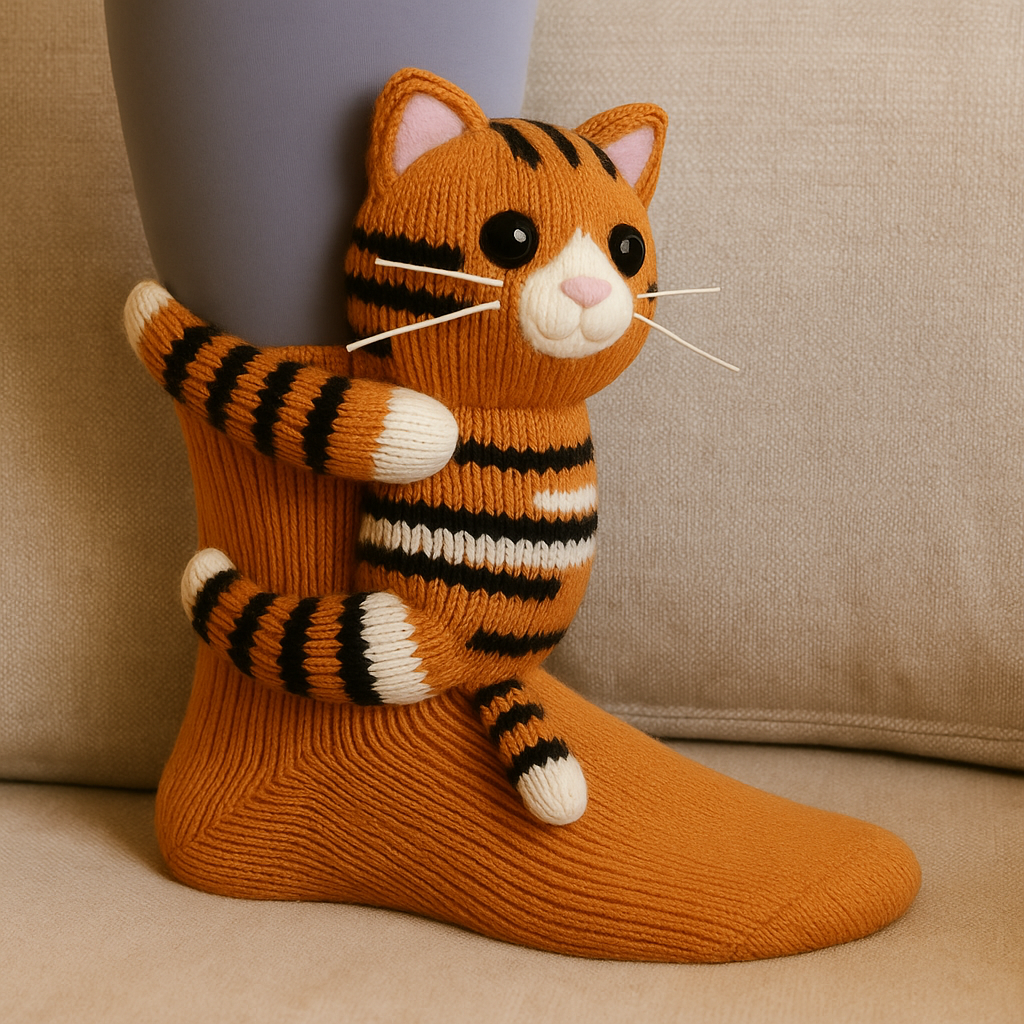 Haussocken rutschfest warm Plüsch Mikrofaser 3D Tiermotiv Unisex