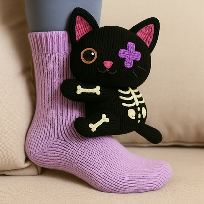 Haussocken rutschfest warm Plüsch Mikrofaser 3D Tiermotiv Unisex