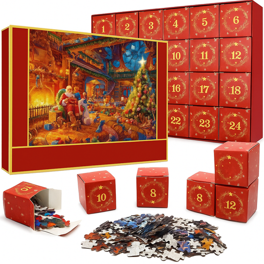 Advent Calendar Weihnachts Puzzle Set Familien Adventskalender