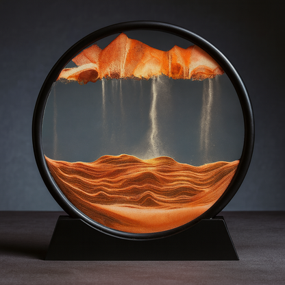 Sand Art Picture Glass Moving Landscape Decorative Table Display