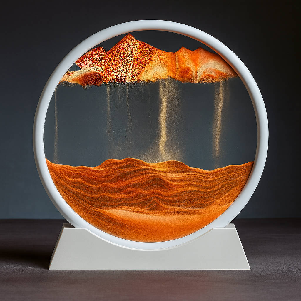 Sand Art Picture Glass Moving Landscape Decorative Table Display