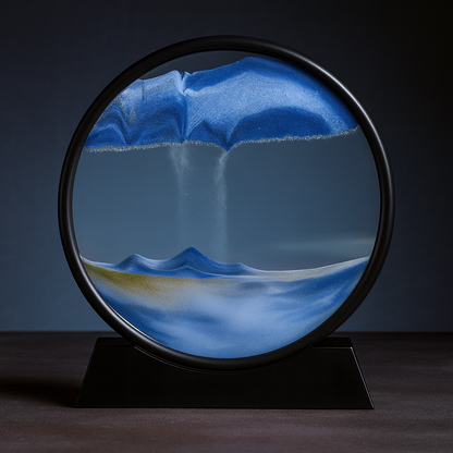 Sand Art Picture Glass Moving Landscape Decorative Table Display