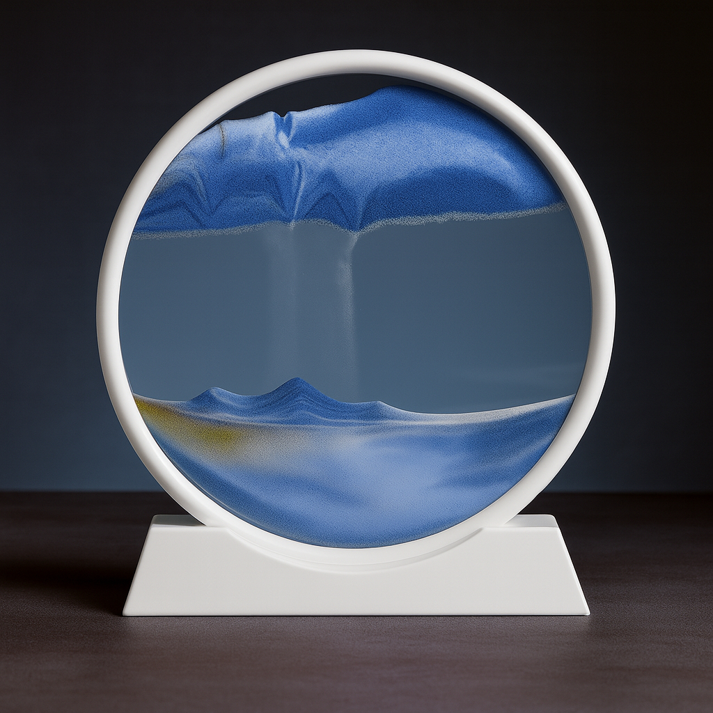 Sand Art Picture Glass Moving Landscape Decorative Table Display