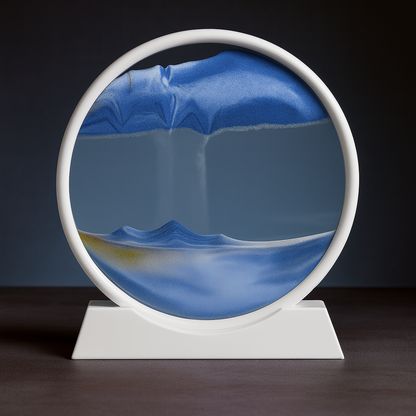Sand Art Picture Glass Moving Landscape Decorative Table Display