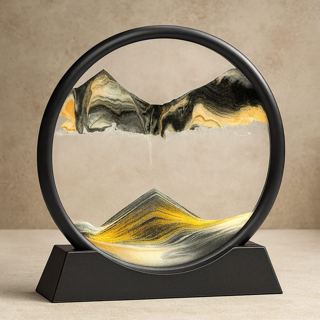 Sand Art Picture Glass Moving Landscape Decorative Table Display