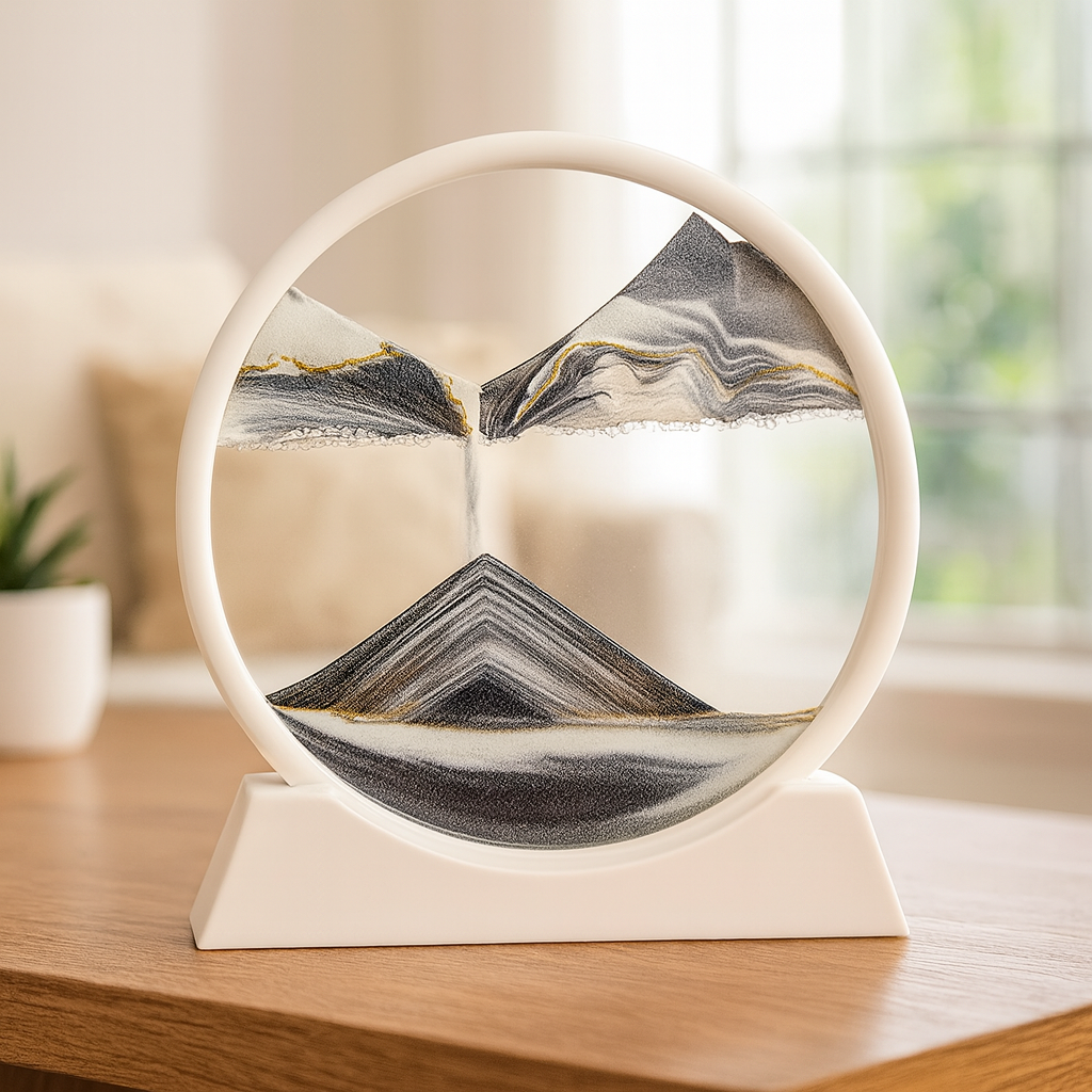 Sand Art Picture Glass Moving Landscape Decorative Table Display