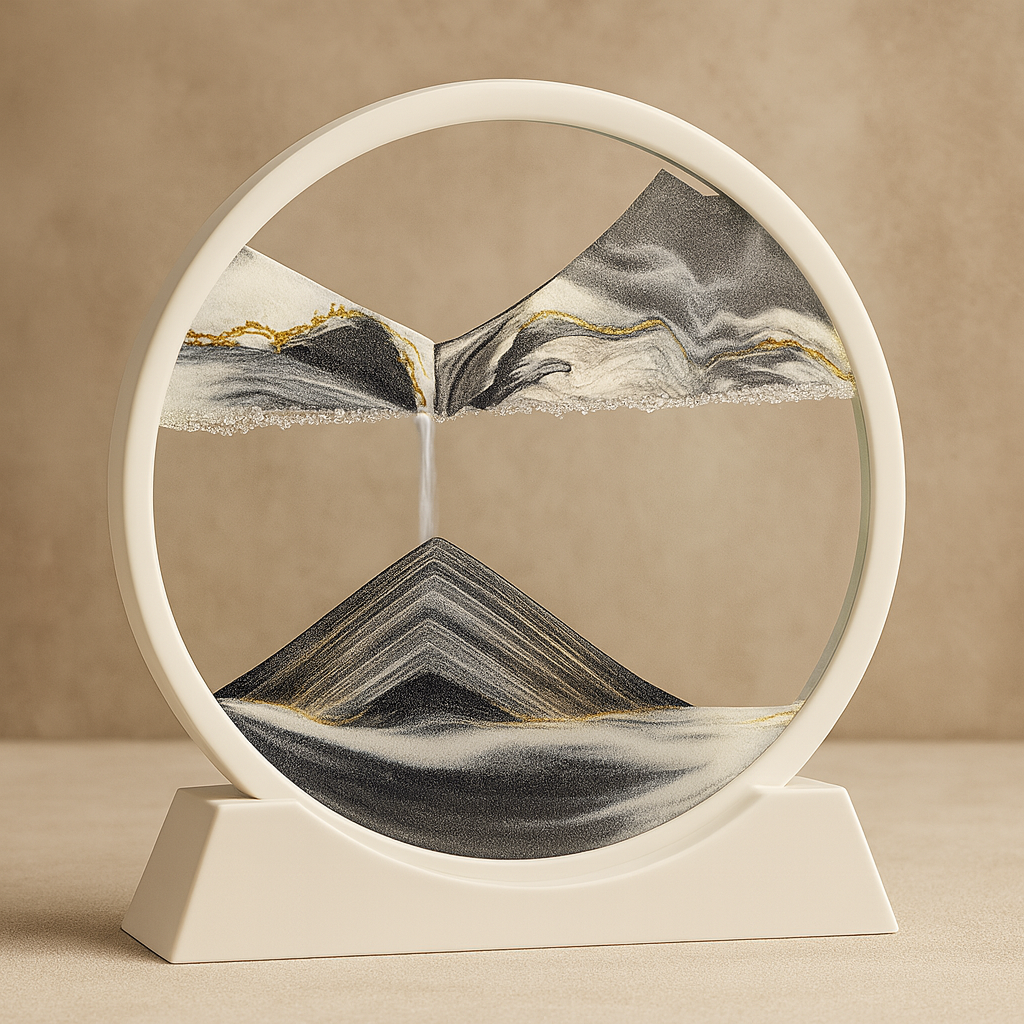 Sand Art Picture Glass Moving Landscape Decorative Table Display