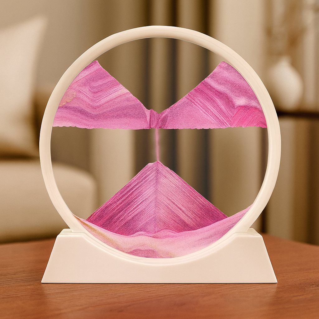 Sand Art Picture Glass Moving Landscape Decorative Table Display