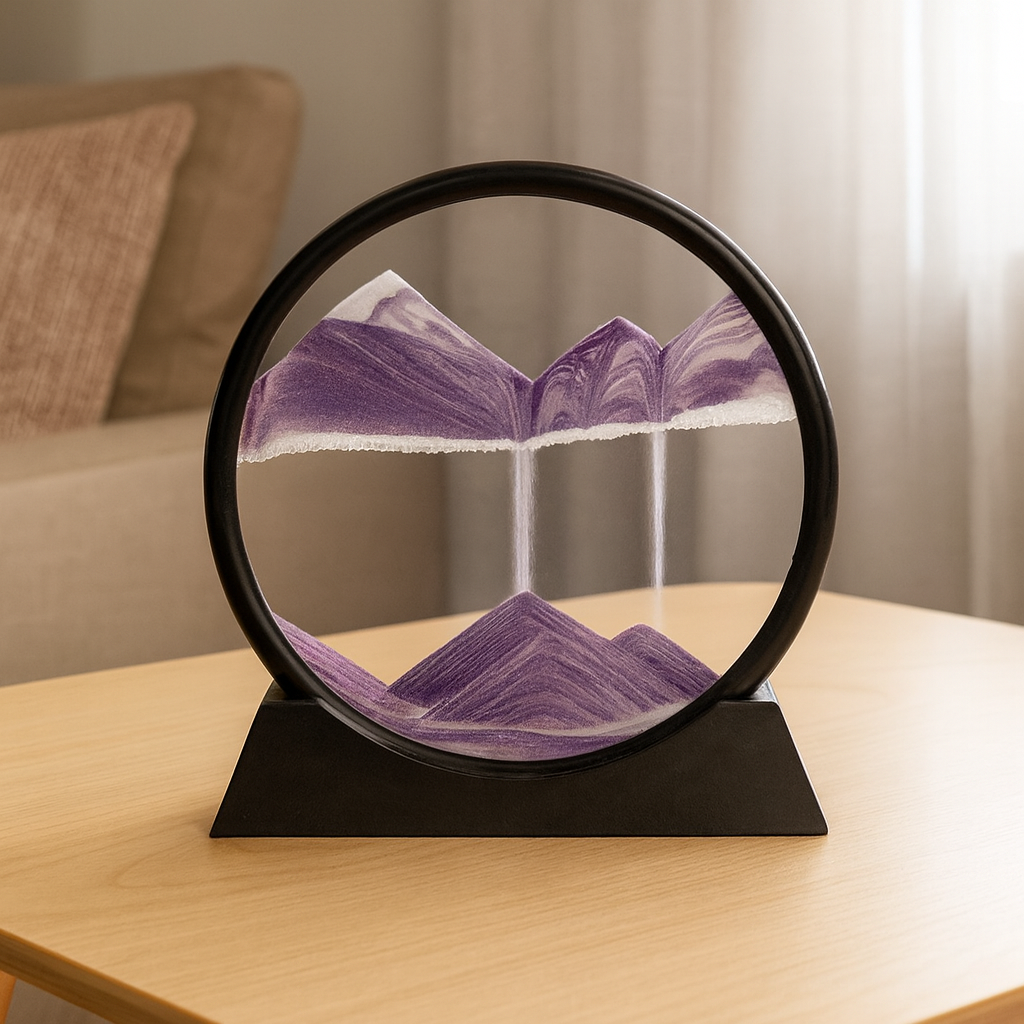 Sand Art Picture Glass Moving Landscape Decorative Table Display