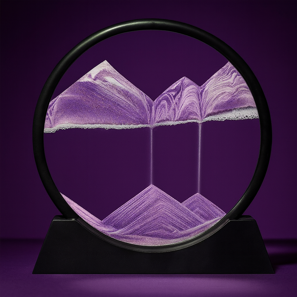 Sand Art Picture Glass Moving Landscape Decorative Table Display