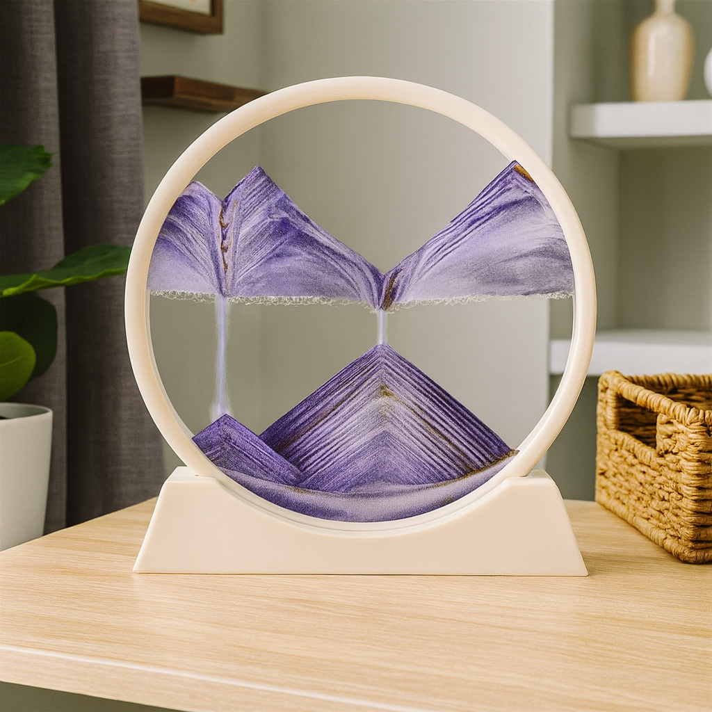 Sand Art Picture Glass Moving Landscape Decorative Table Display