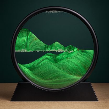 Sand Art Picture Glass Moving Landscape Decorative Table Display