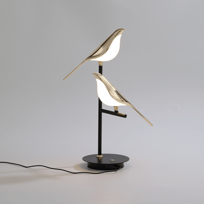 LED Tischlampe Gold Vögel Modern Design