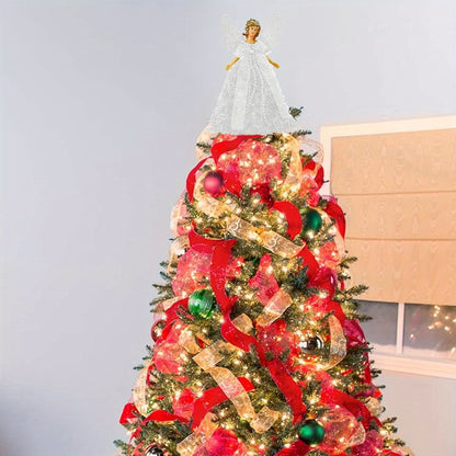 Christbaumspitze Engel Glitzer Weihnachtsbaum Topper Deko