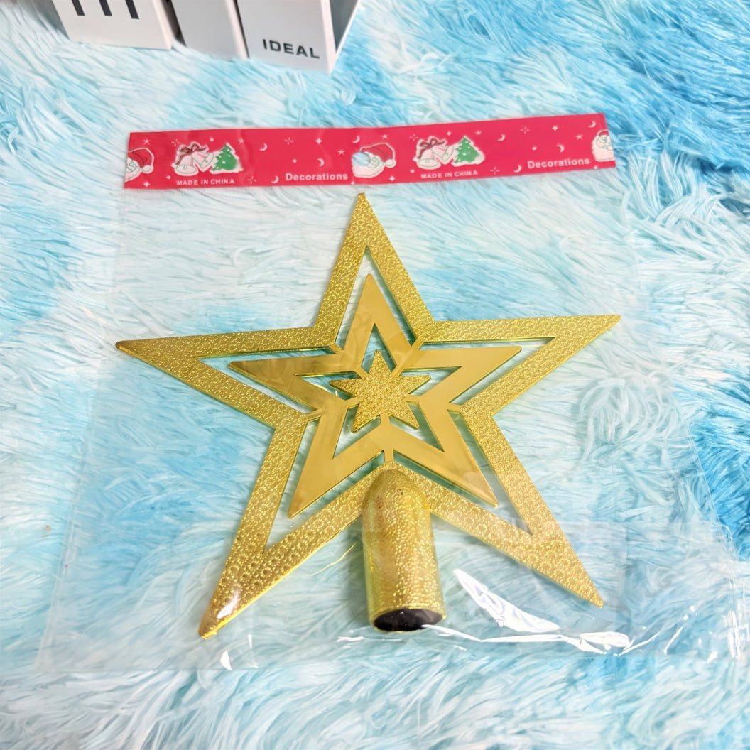 Christbaumspitze Vintage Stern Gold Weihnachtsbaum Topper Deko