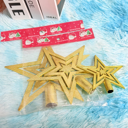 Christbaumspitze Vintage Stern Gold Weihnachtsbaum Topper Deko