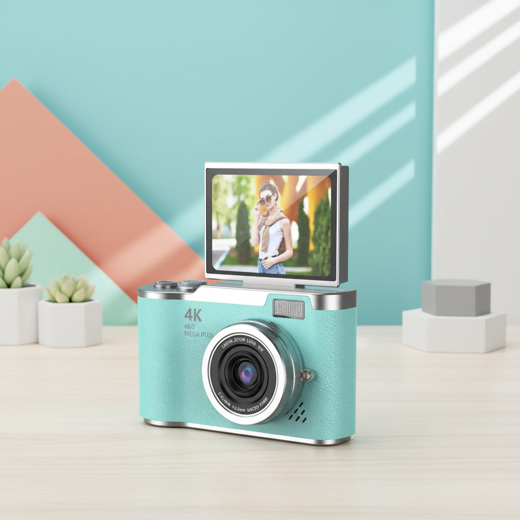 4K Digital Camera 8x Magnification 2.4 Inch Folding Screen