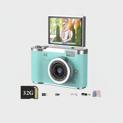 4K Digital Camera 8x Magnification 2.4 Inch Folding Screen