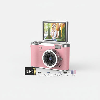 4K Digital Camera 8x Magnification 2.4 Inch Folding Screen