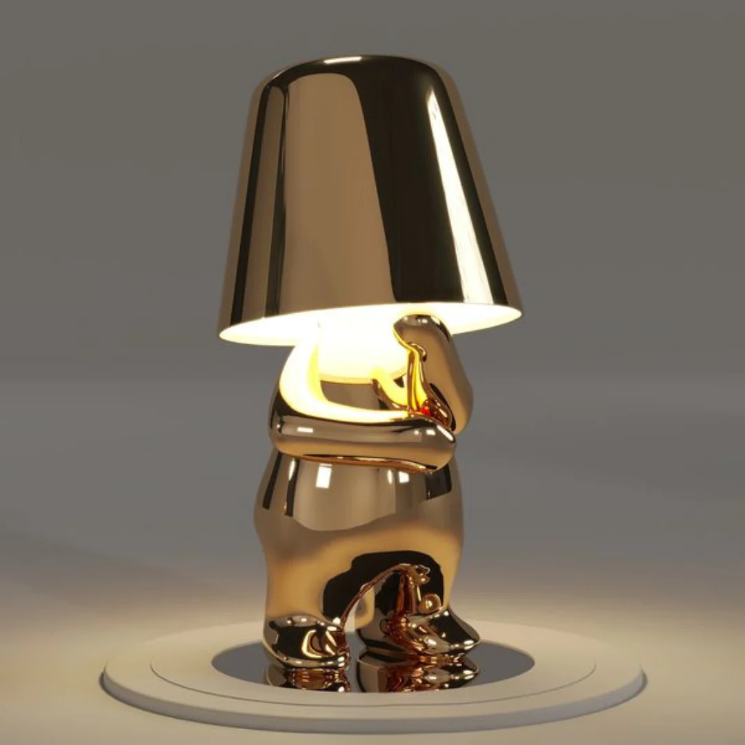 LED Tischlampe Gold Modern Design Figur