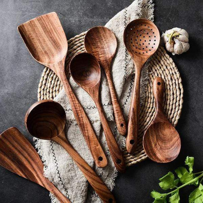 Cookware Set Teak Sustainable Handmade Non-Stick Friendly