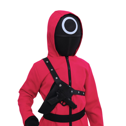 Halloween Kostüm Wächter Overall Maske Handschuhe Set