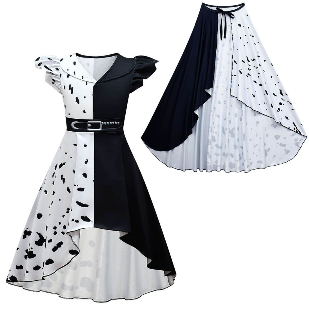 Children's Costume Dress Black White Carnival Girls