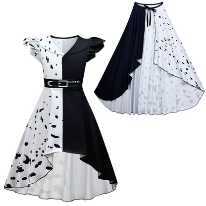 Children's Costume Dress Black White Carnival Girls