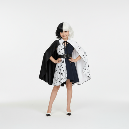 Children's Costume Dress Black White Carnival Girls