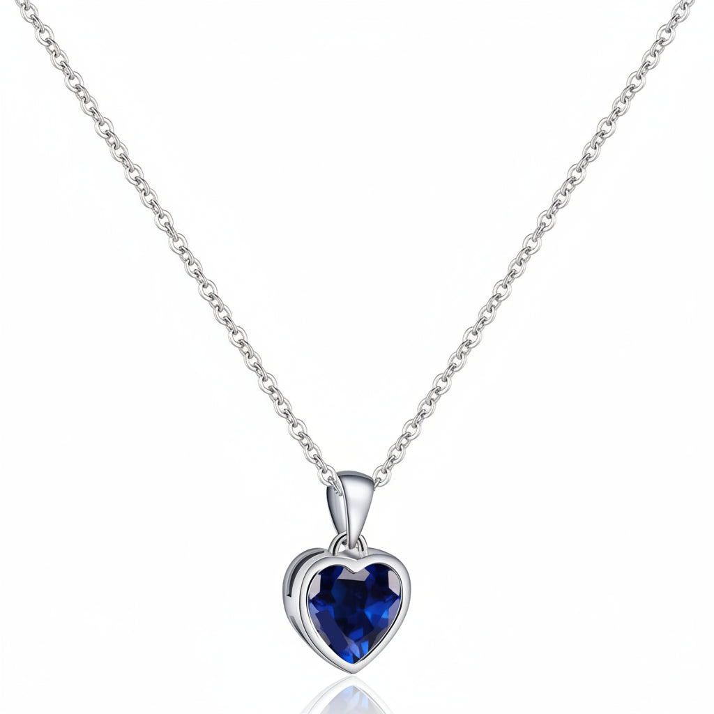 Colgante de Corazón para Dama Cadena de Plata de Ley