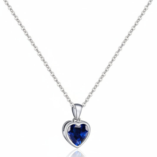 Women's Heart Pendant Necklace Sterling Silver