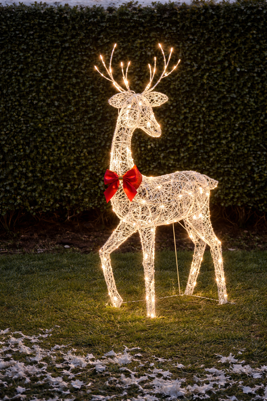 Decorazione Natalizia Famiglia di Renne Luminosa Design in Rattan per Esterni